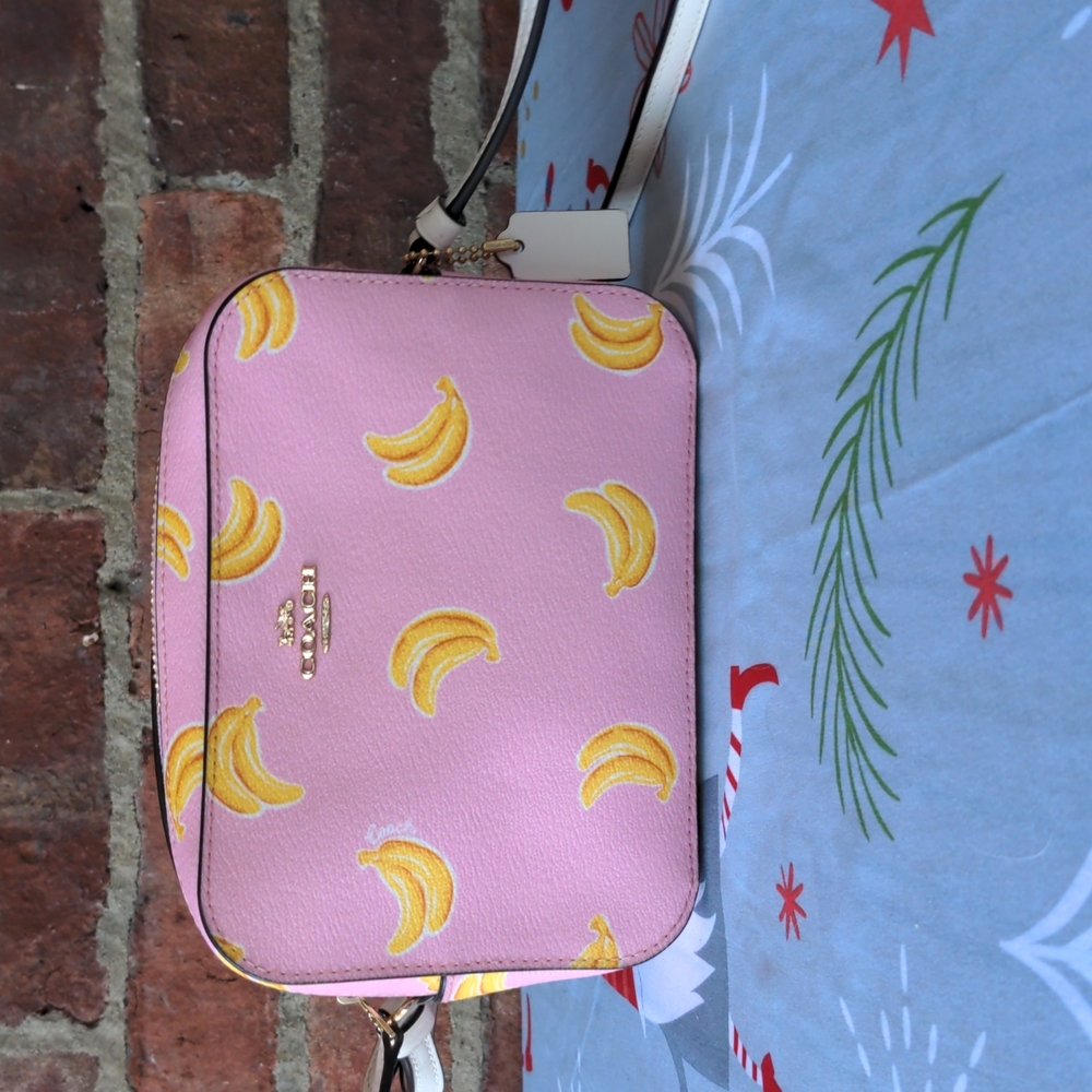 Coach banana print camera bag